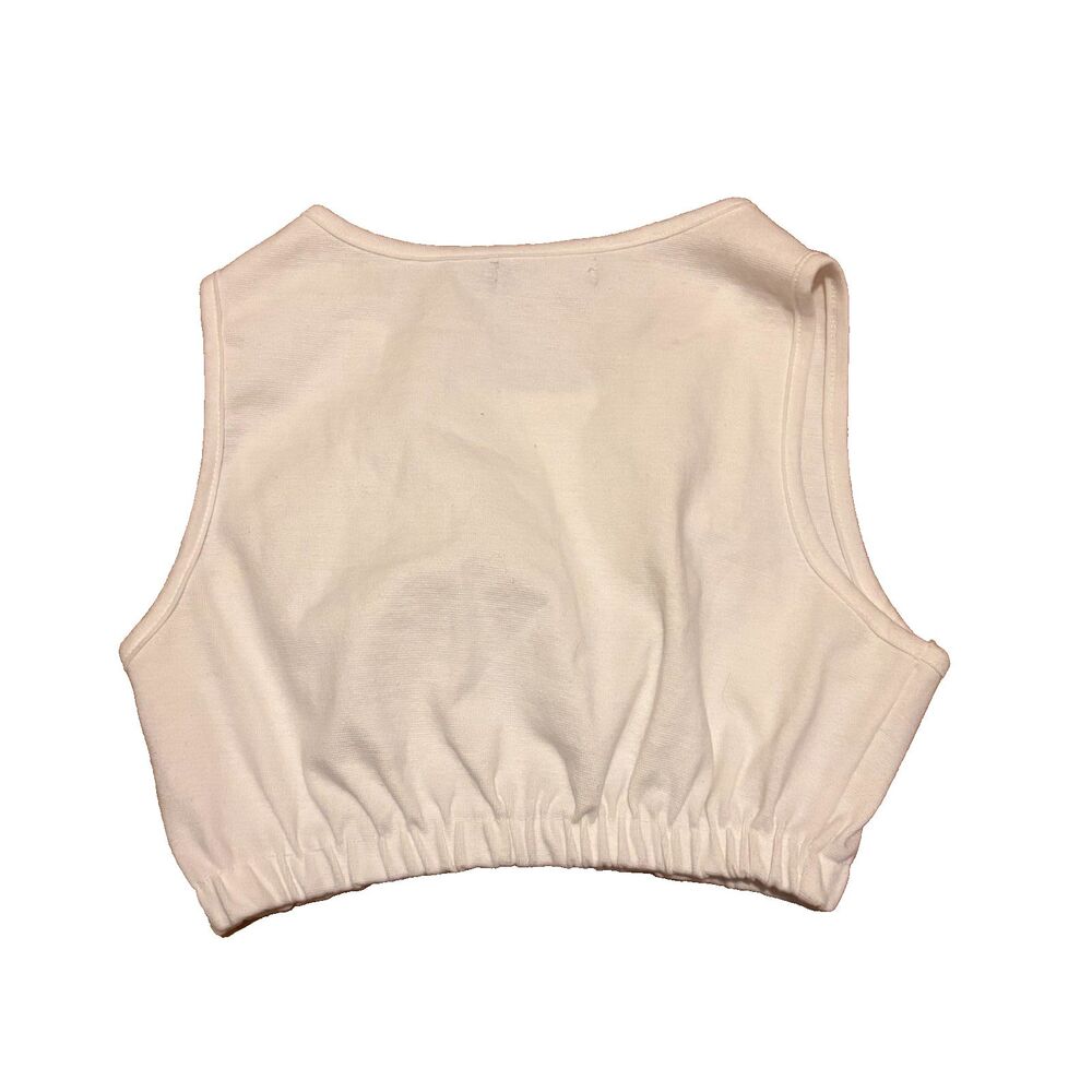 Pretty Little Thing White Textured Sleeveless Crop Top Women’s Size 6 - Picture 4 of 6